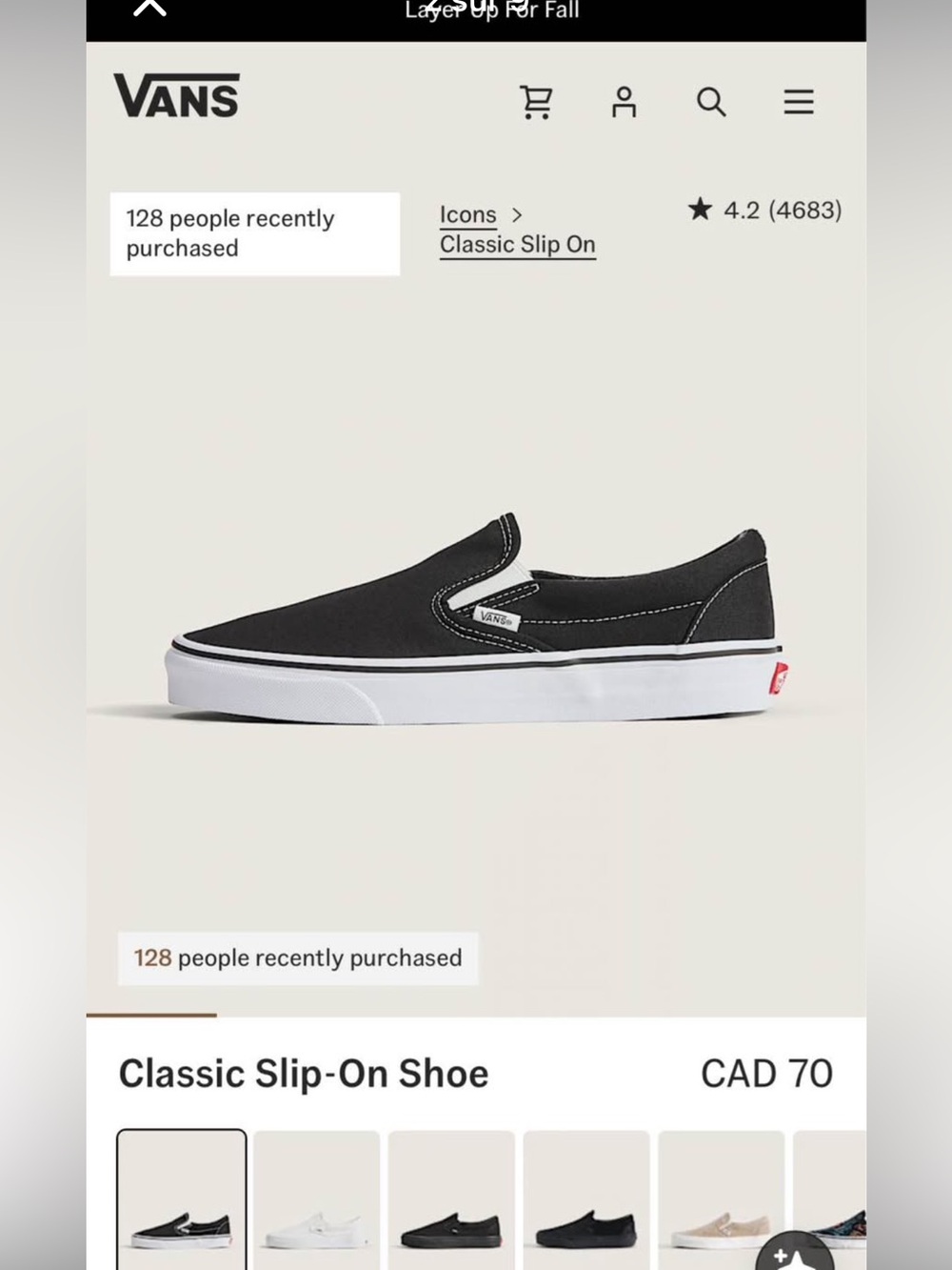 Vans Classic Slip-On Shoes - Black - Picture 2 of 9